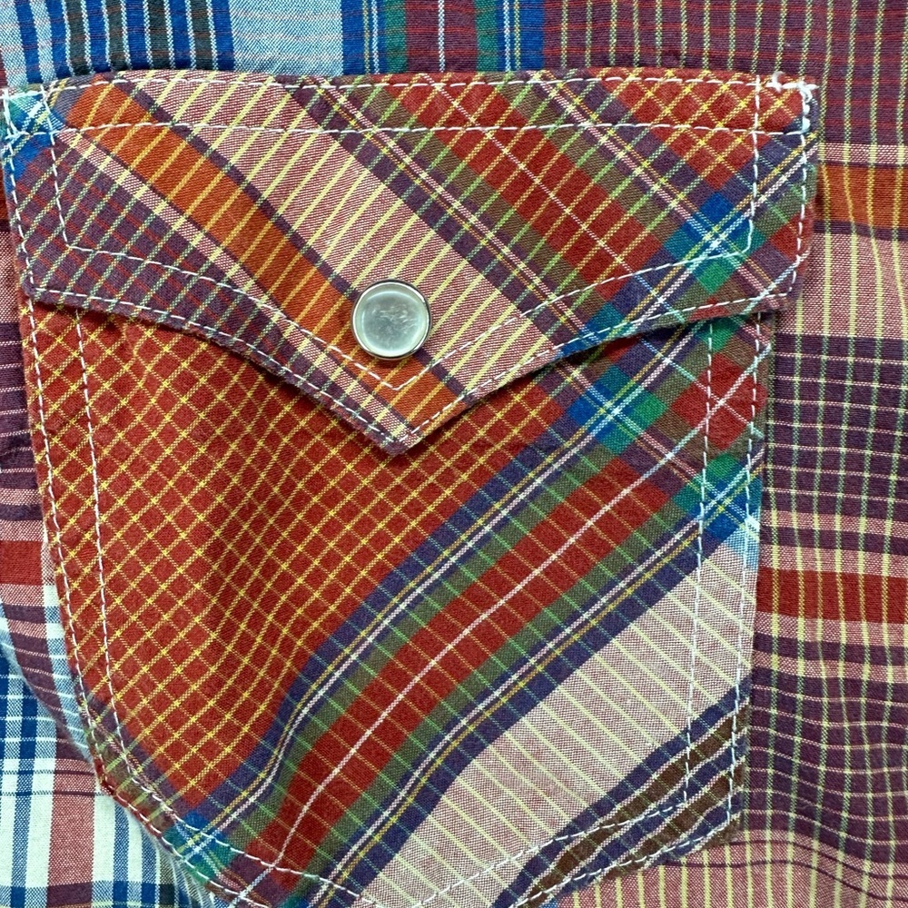 Wrangler Western Plaid Shirt Double Pockets Pearl Snap Closure Womens Size M - Picture 6 of 7
